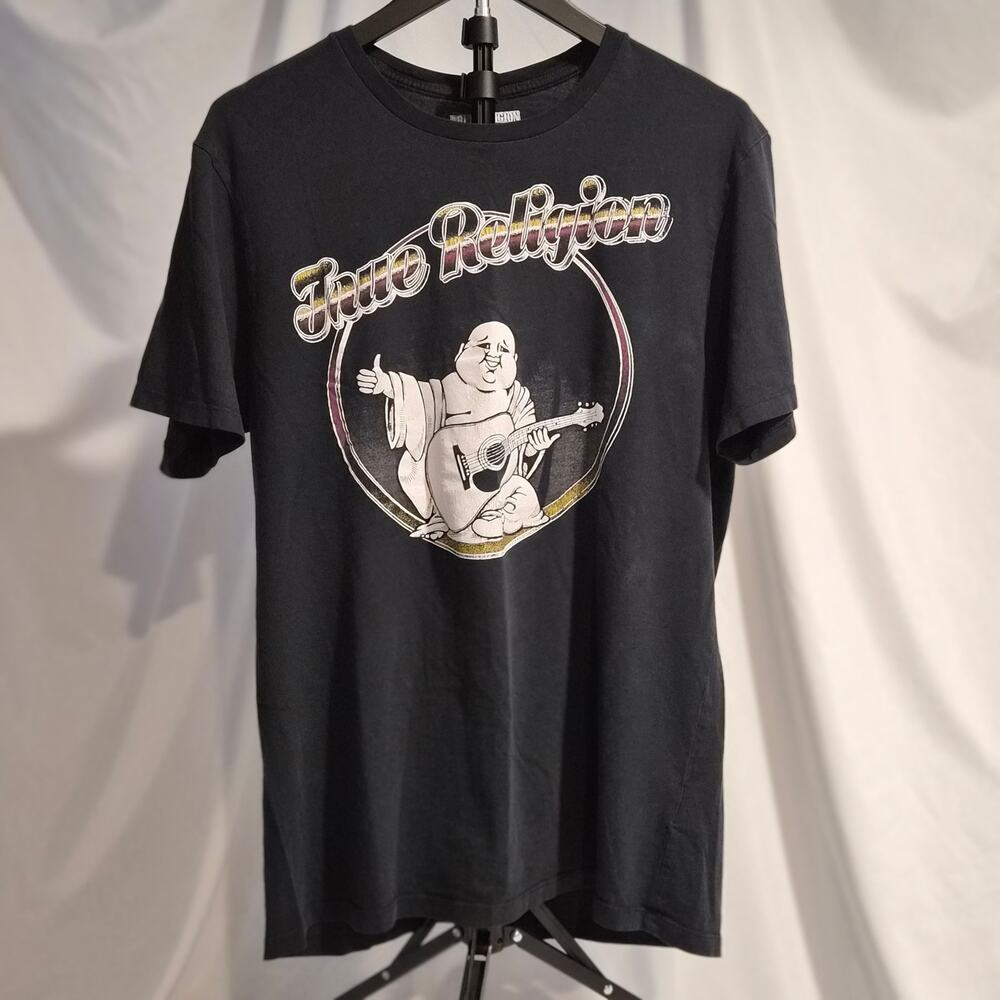 True Religion World Tour Guitar Buddha Graphic T-Shirt‎ Black Medium
